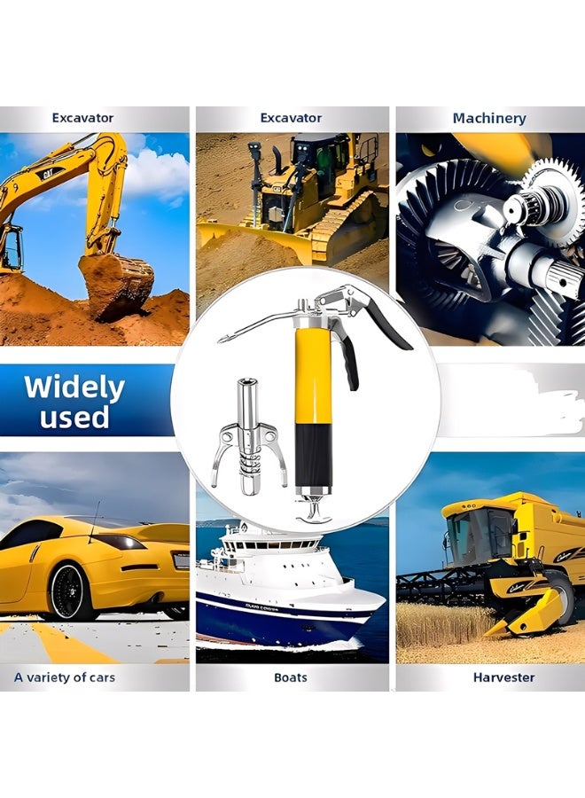 Grease Gun Kit 8000 PSI Heavy Duty Pistol Grip with Flex Hose, Rigid Pipe and Quick Coupler 14oz - Image 3